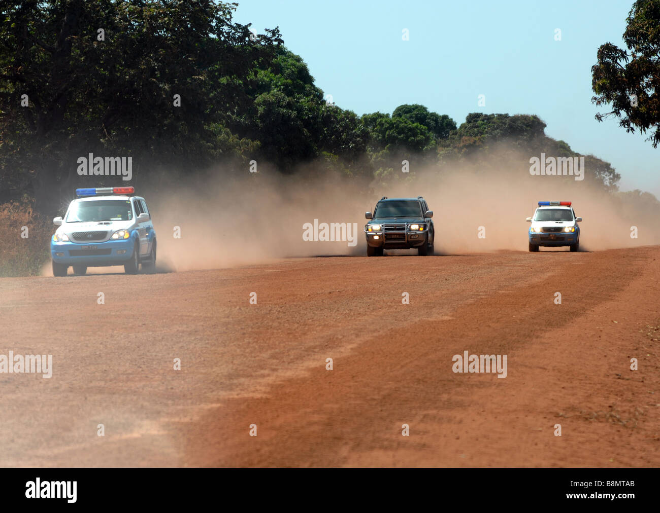 Convoglio presidenziale, Gambia, Africa occidentale Foto Stock