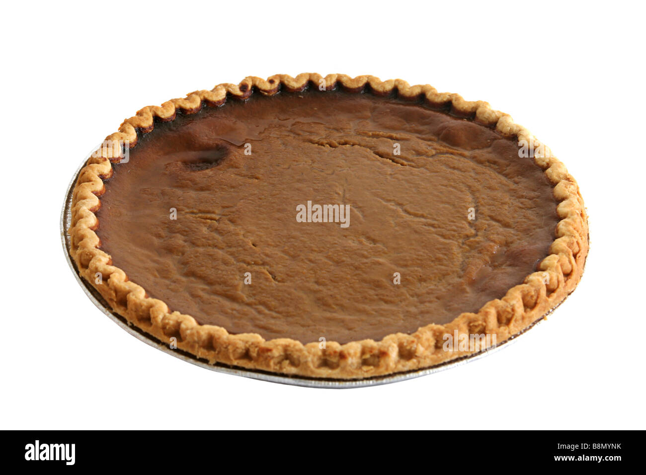 Vacanze torta pumpkind su sfondo bianco Foto Stock