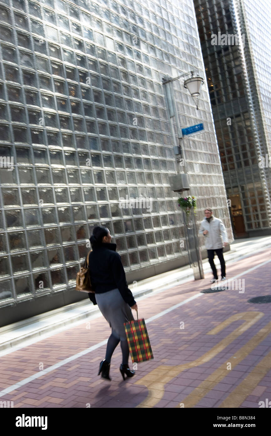 Esterno di Hermes moda francese house edificio nel lussuoso quartiere di Ginza Tokyo Giappone Lunedì 3 Marzo 2009 Foto Stock