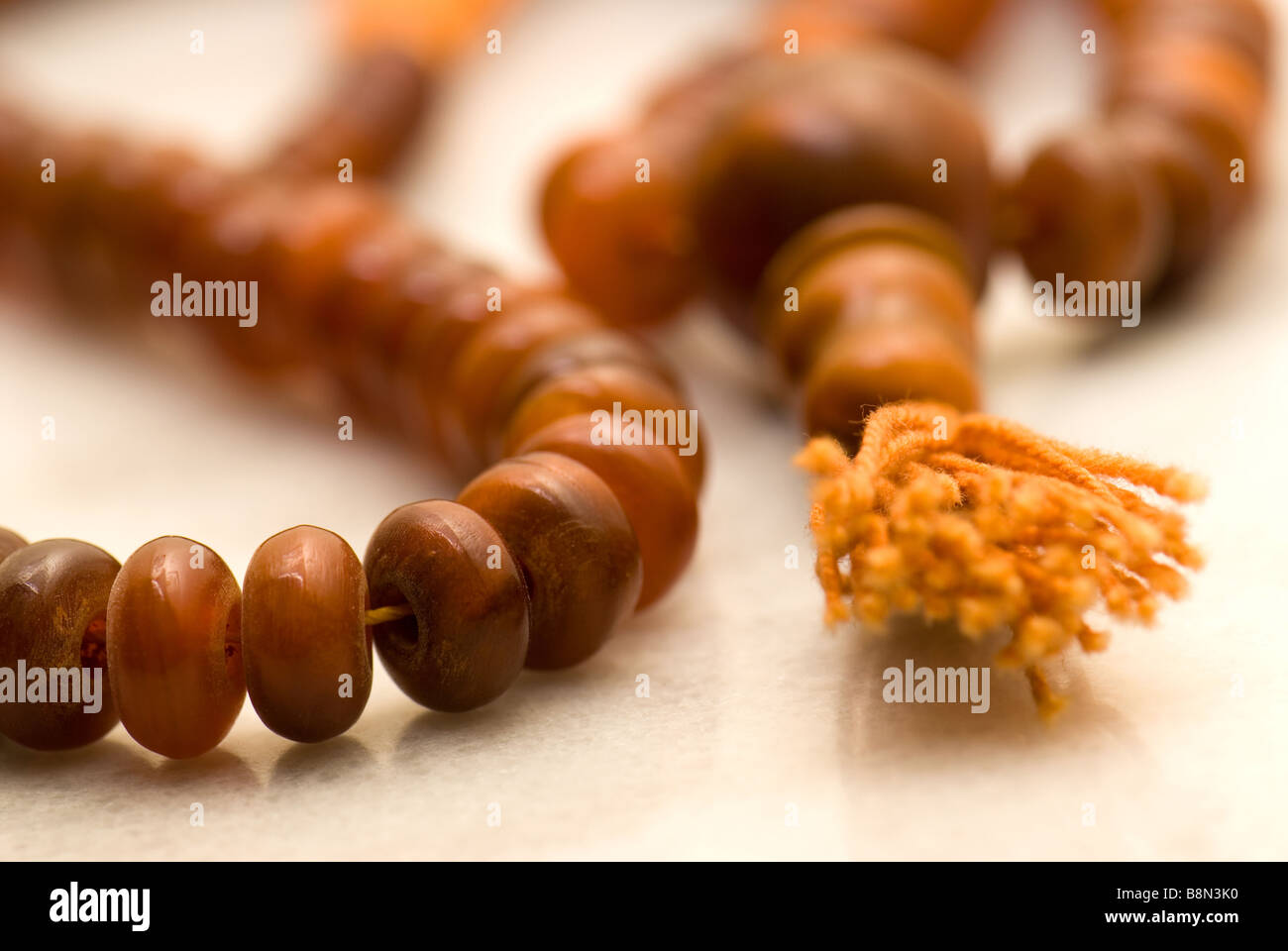 Buddisti Japa mala in osso. Foto Stock