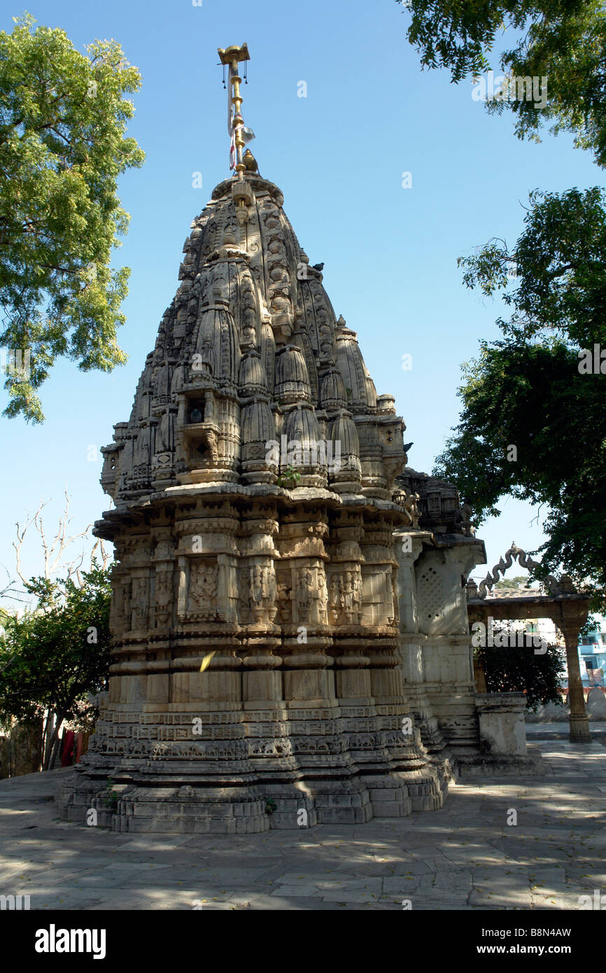 Costruzione del tempio in Udaipur Foto Stock