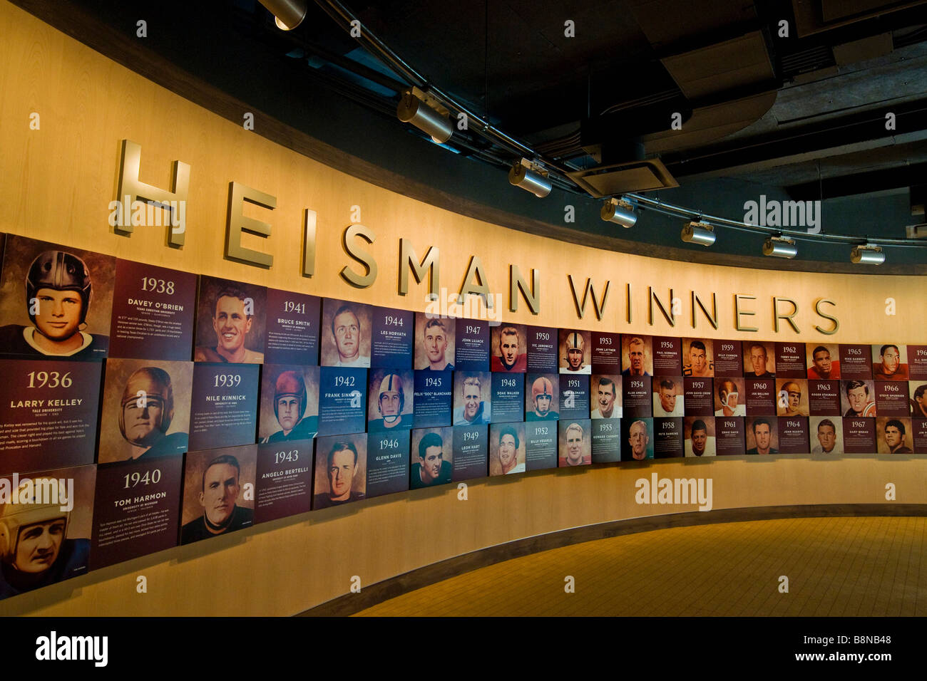 I vincitori di Heisman, museo dello sport d'America Foto Stock