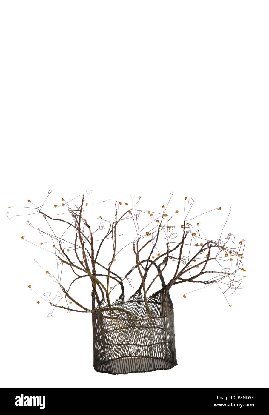 Baobab curio realizzate in filo metallico e perline Foto Stock