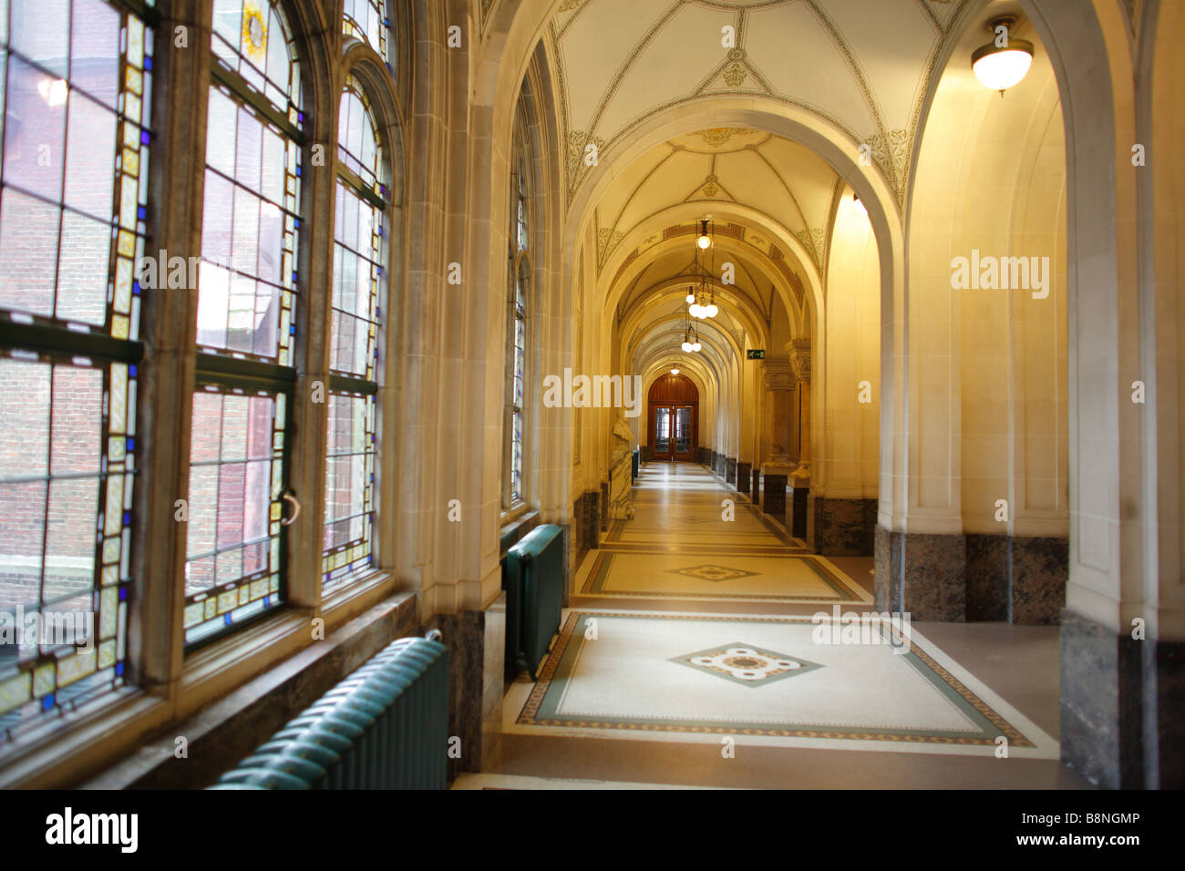 Interno del Palazzo della Pace, la Corte internazionale di giustizia, Corte Mondiale, l'Aia, Paesi Bassi Foto Stock