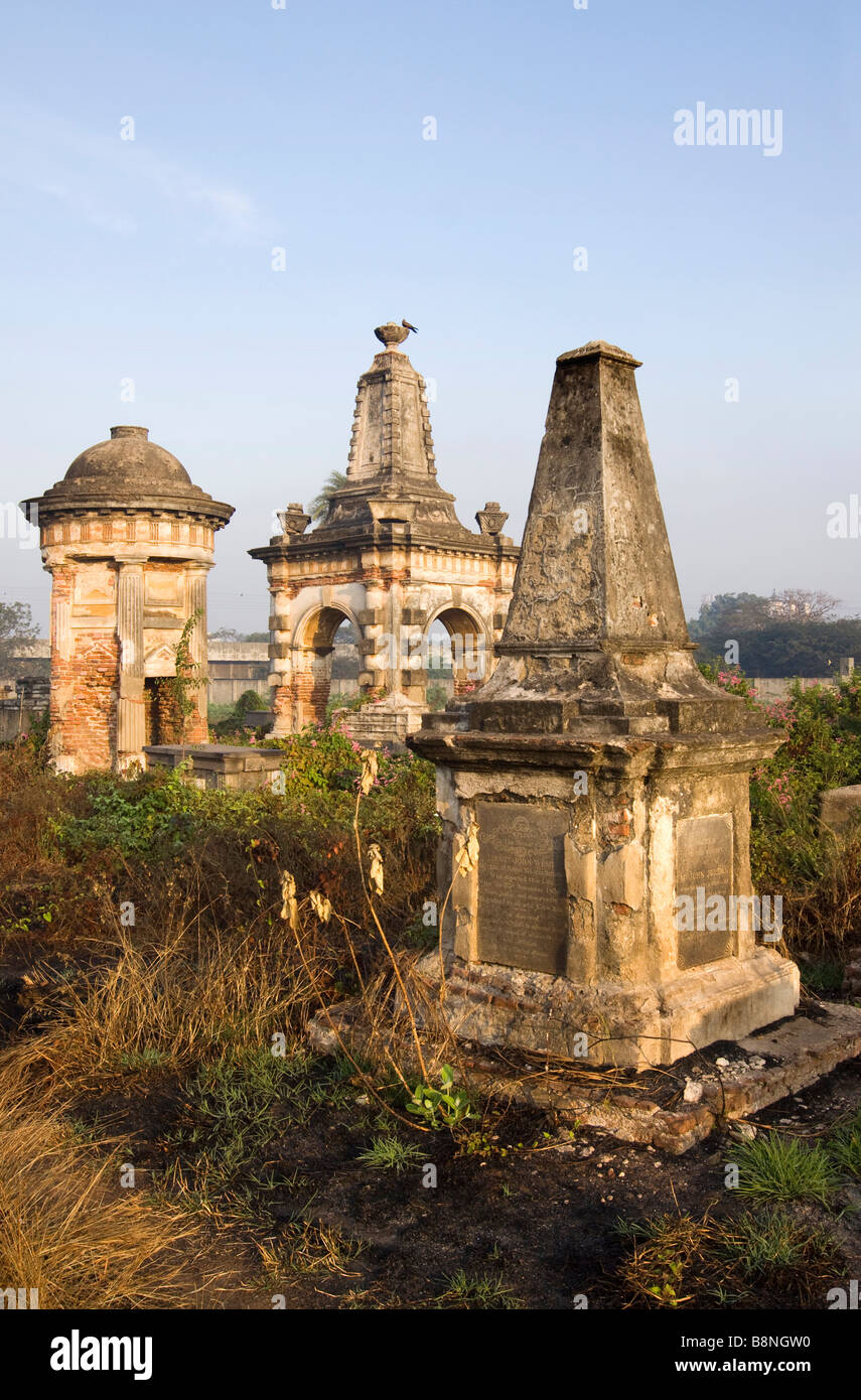 India Tamil Nadu Chennai St Marys cimitero coloniale storico tombe Foto Stock