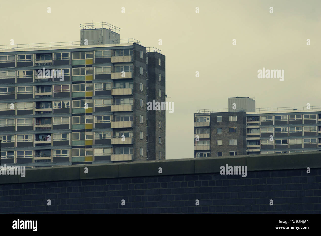 Consiglio appartamenti su Manchester Salford confine Foto Stock