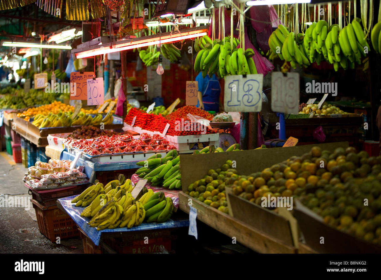 Talad Klong Toey Bangkok Thailandia locale mercato tailandese Foto Stock