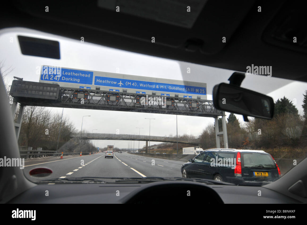 M25 autostrada, Gran Bretagna, Regno Unito Foto Stock