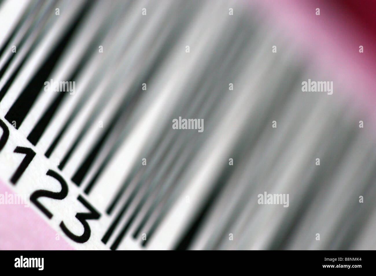 Codice a barre del prodotto contenente i numeri 123 Foto Stock