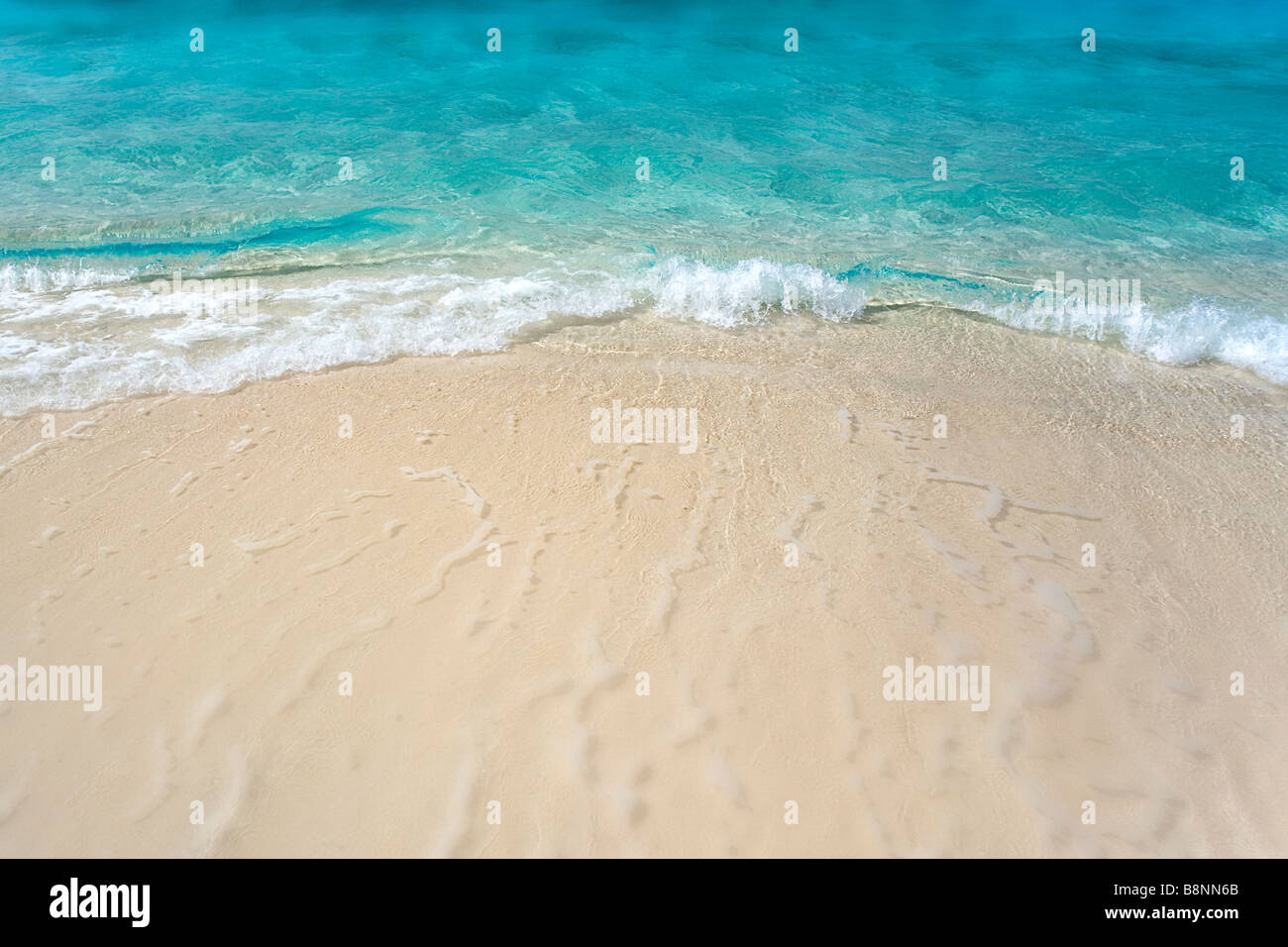 Piccole onde su una spiaggia tropicale. Foto Stock