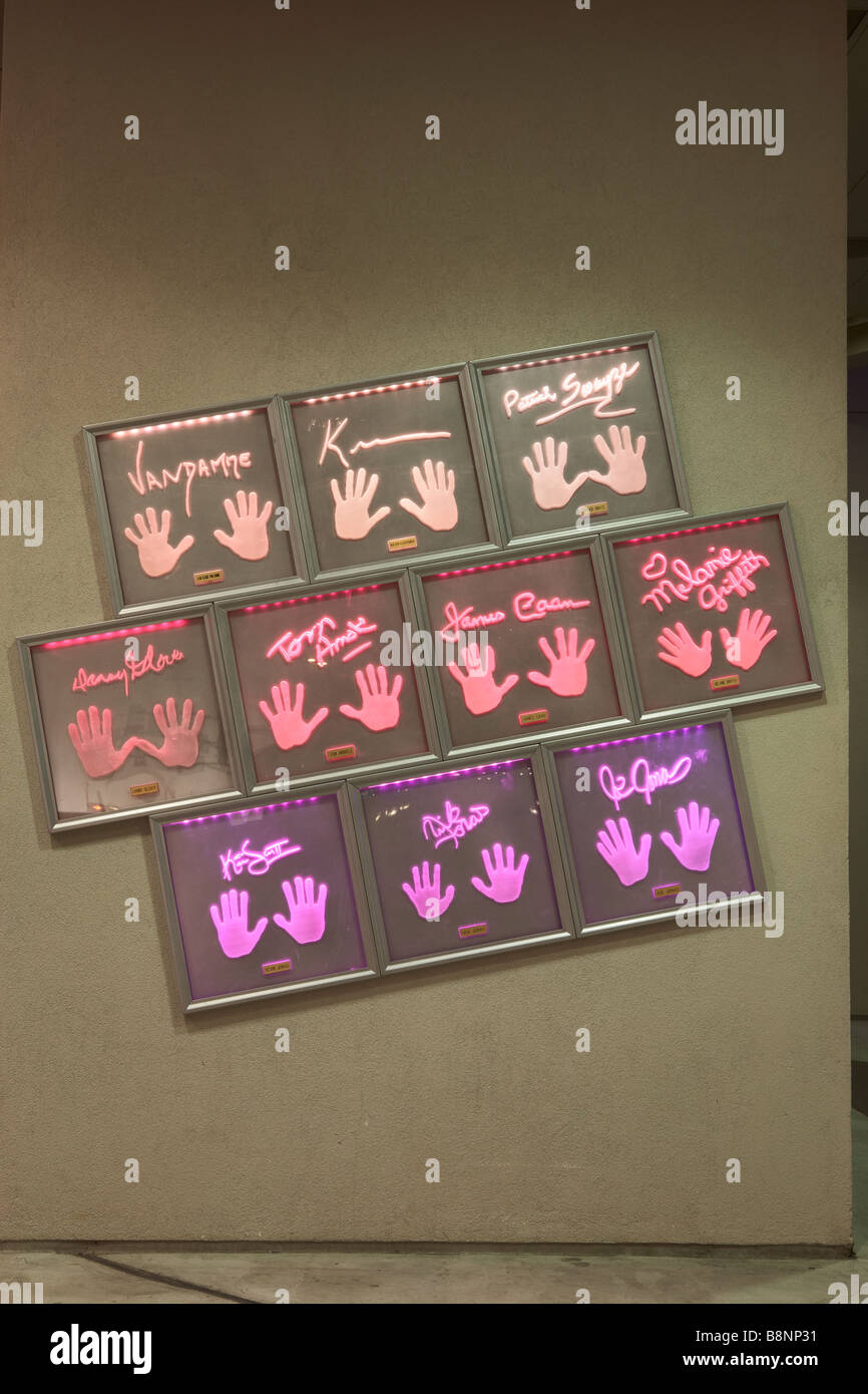 Las Vegas - Planet Hollywood - stampe a mano di persone famose Foto Stock