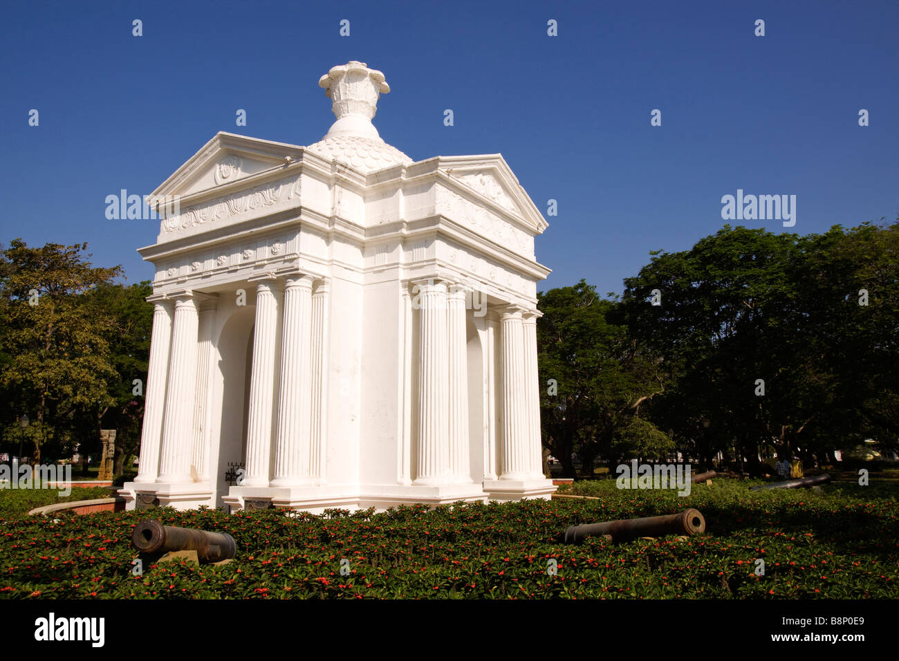 India Pondicherry Bharathi Parco coloniale francese monumento a Napoleone III Foto Stock