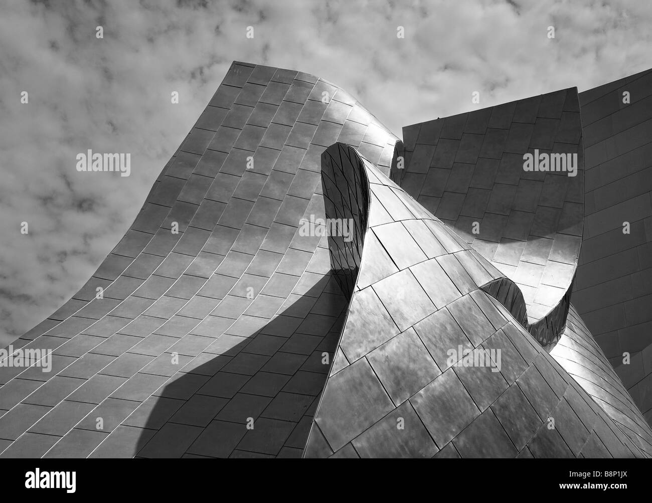 Dettaglio del Walt Disney Concert Hall di Los Angeles Foto Stock