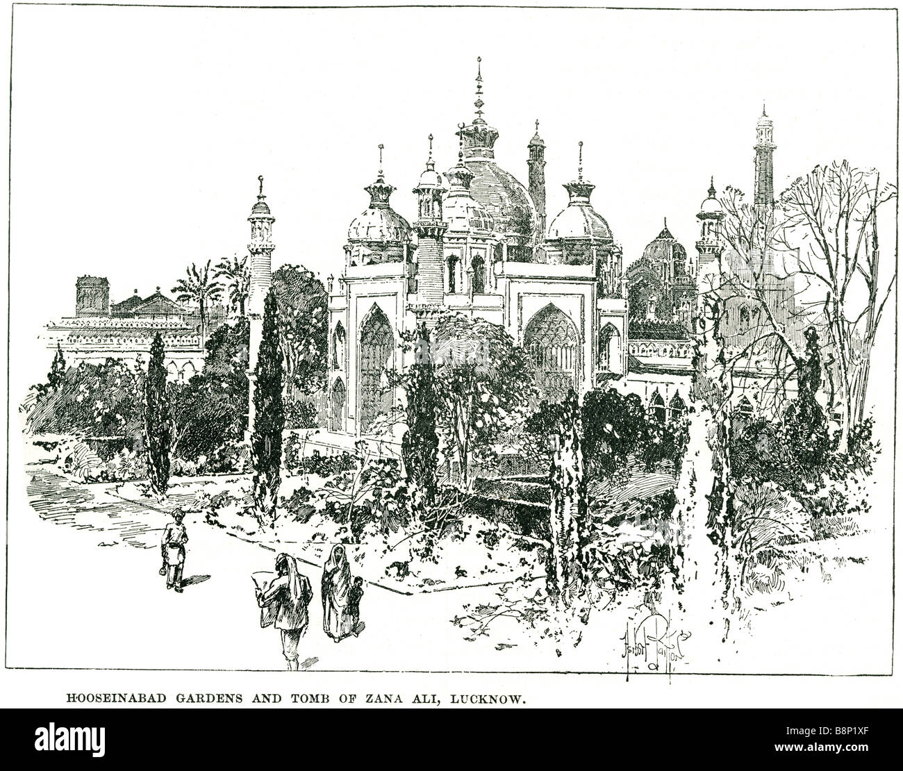 Giardini hooseinabad tomba zana ali Lucknow ribellione indiana del 1857 Foto Stock