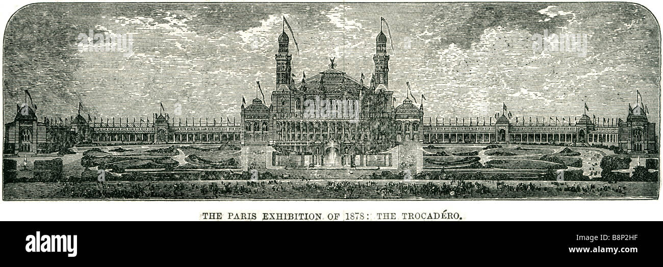 Esposizione di Parigi 1878 il Trocadero Francia Foto Stock