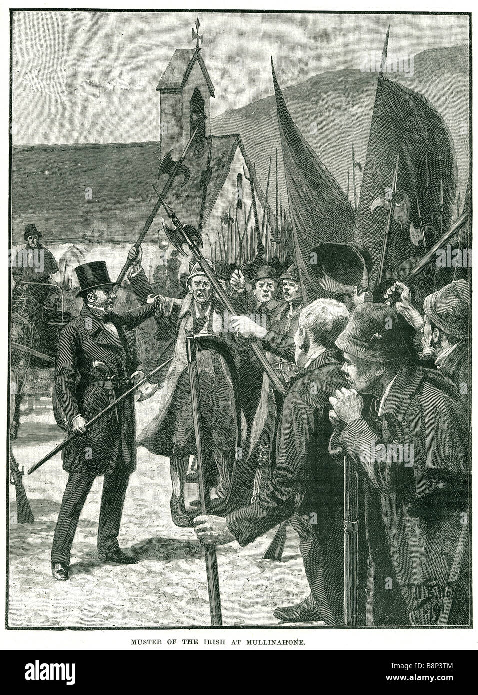 Muster irish mullinahone 1848 carestia emigrazione forza fisica Foto Stock