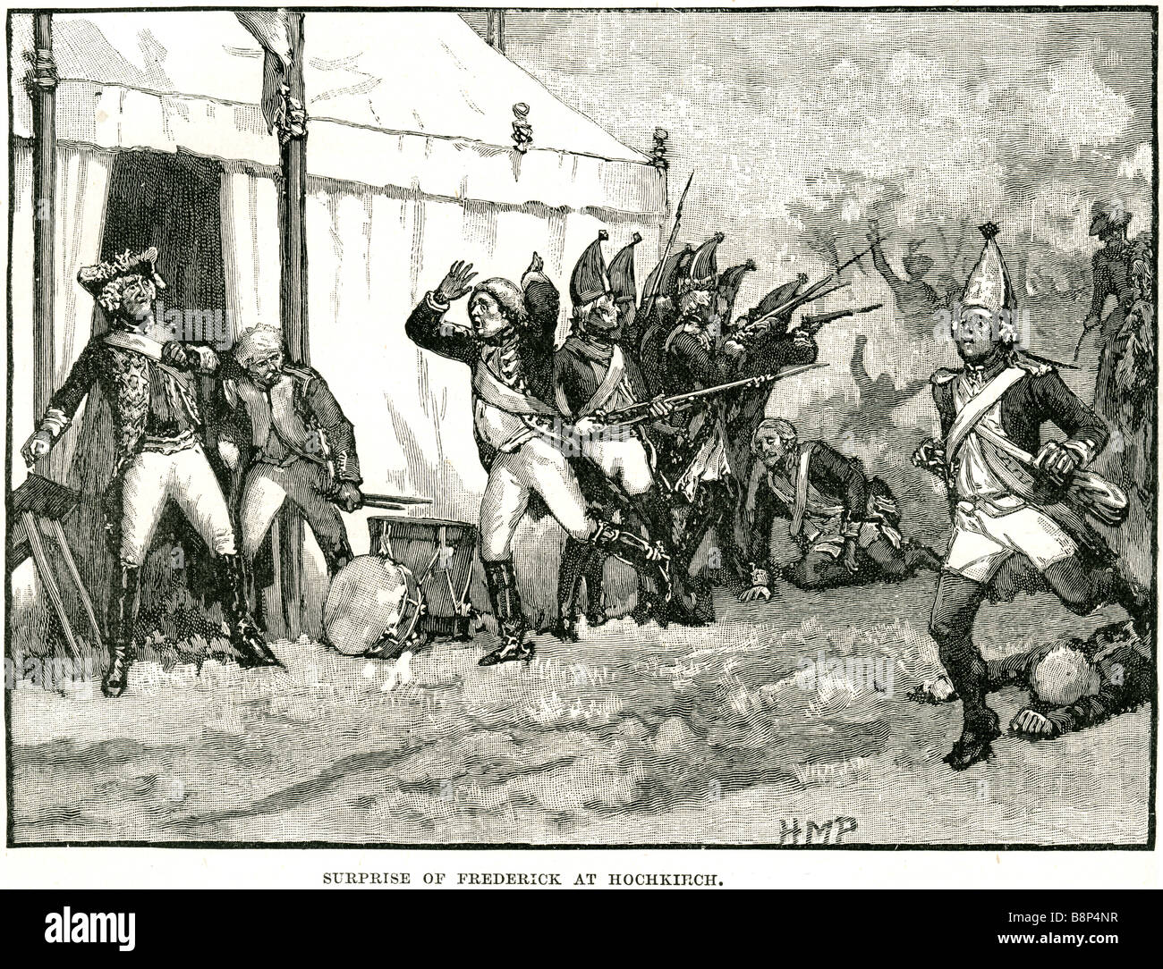 Sorpresa Federico hochkirch battaglia Ottobre 14 1758 Grande sette anni di guerra prussiano maresciallo austriaco Leopold Josef Graf Daun Foto Stock