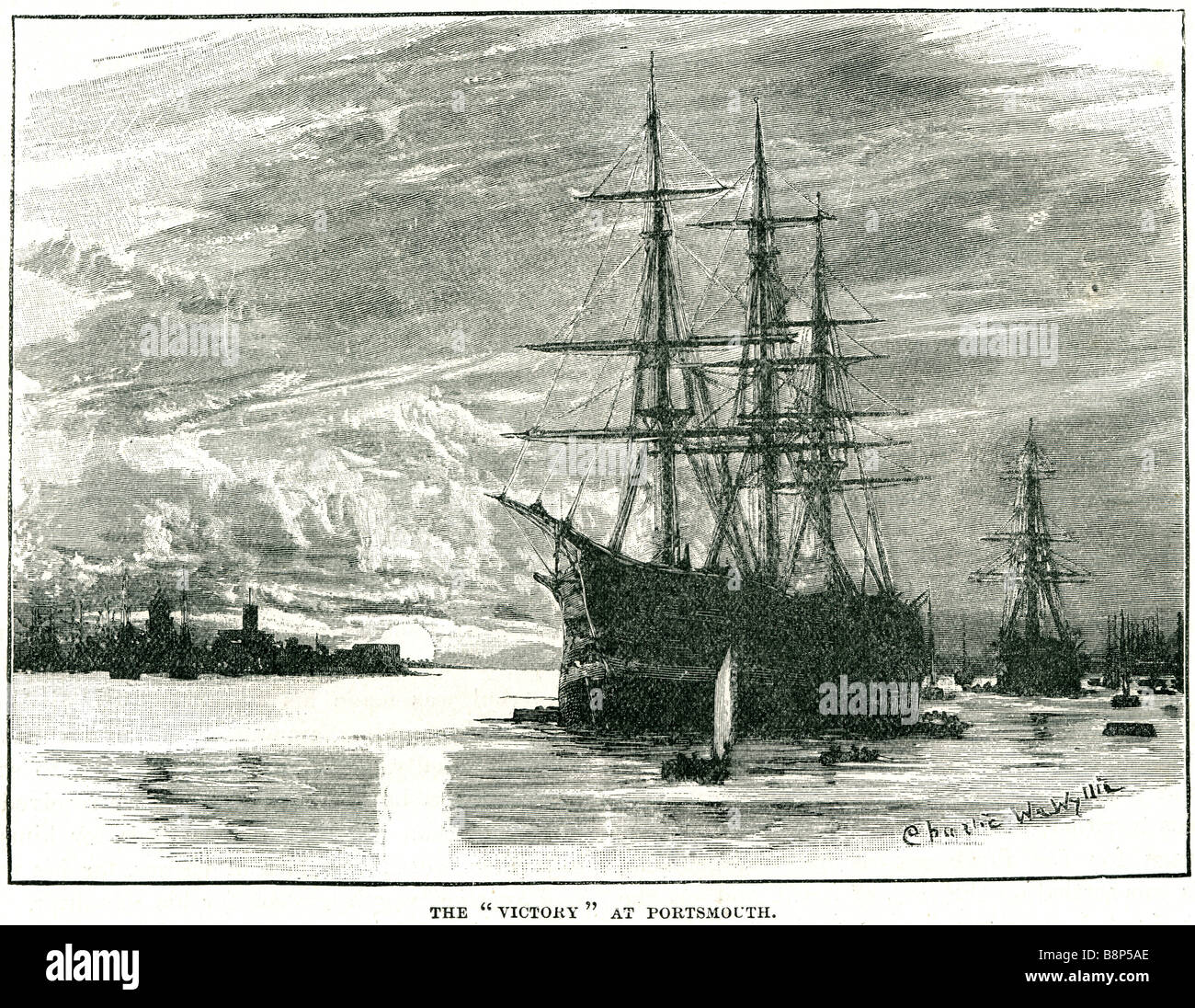 HMS Victory 1805 portmouth primo tasso di nave Royal Navy Lord Nelson flagship Battaglia di Trafalgar Foto Stock