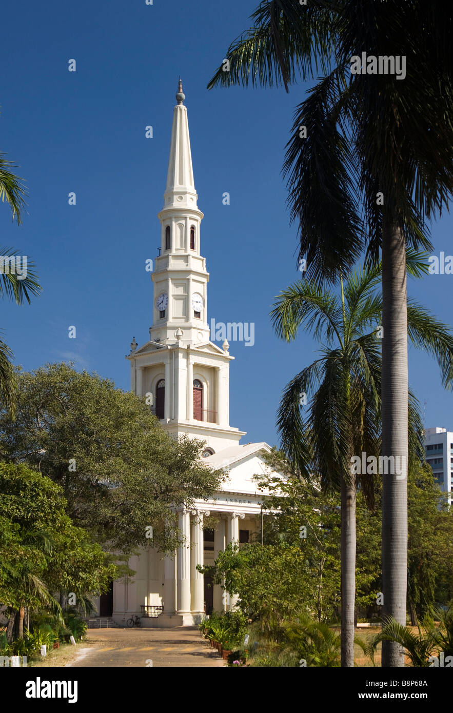 India Tamil Nadu Chennai Egmore St Andrews Chiesa la Scottish Kirk esterno Foto Stock