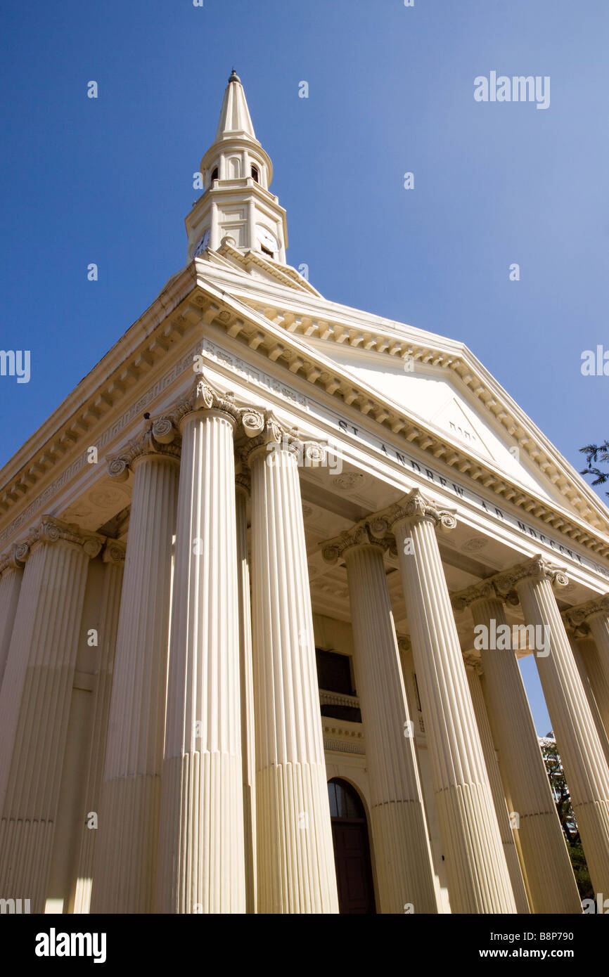 India Tamil Nadu Chennai Egmore St Andrews Chiesa la Scottish Kirk portico corinzio Foto Stock