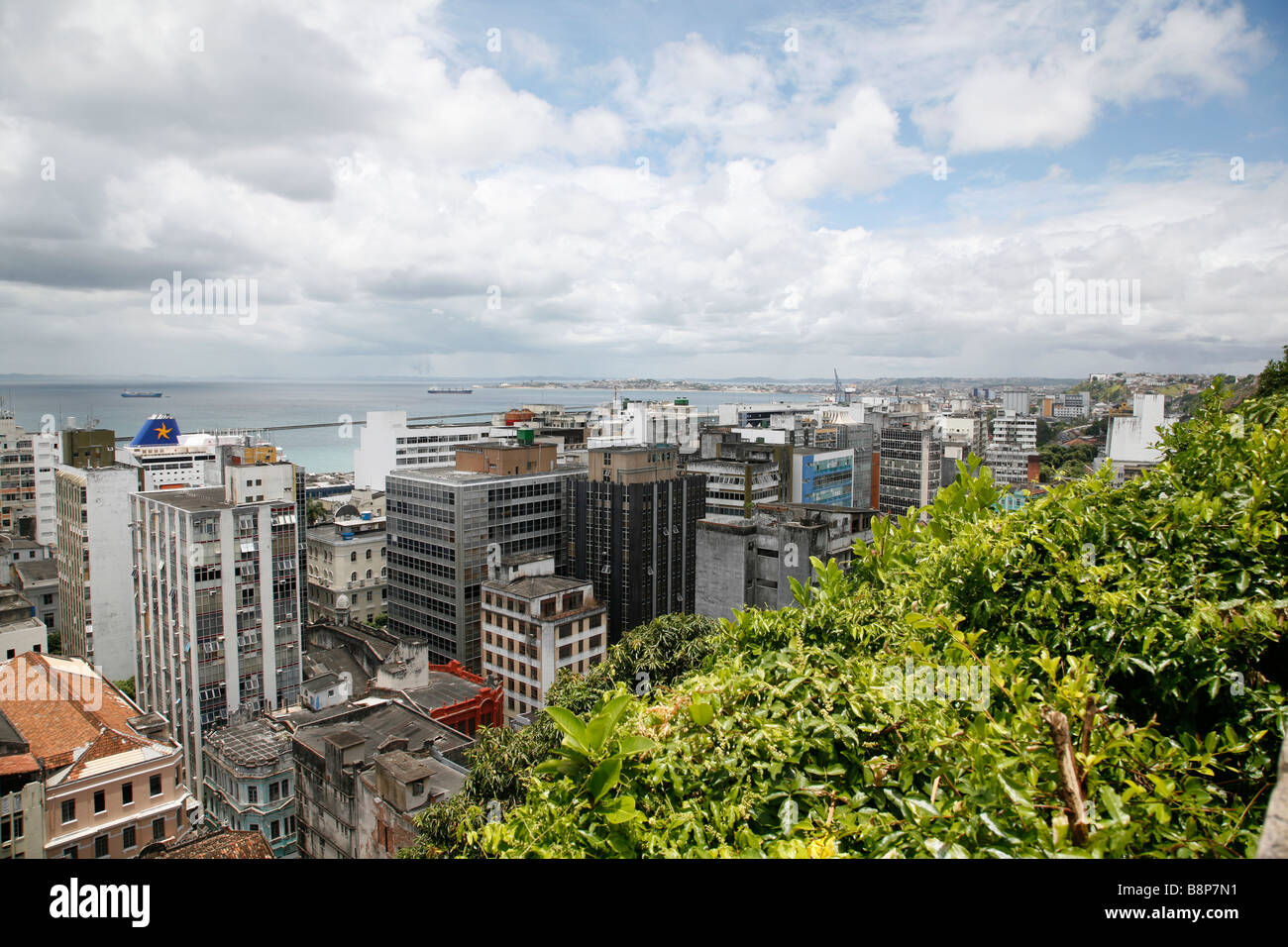 Vista del porto a Salvador Bahia Brasile Foto Stock