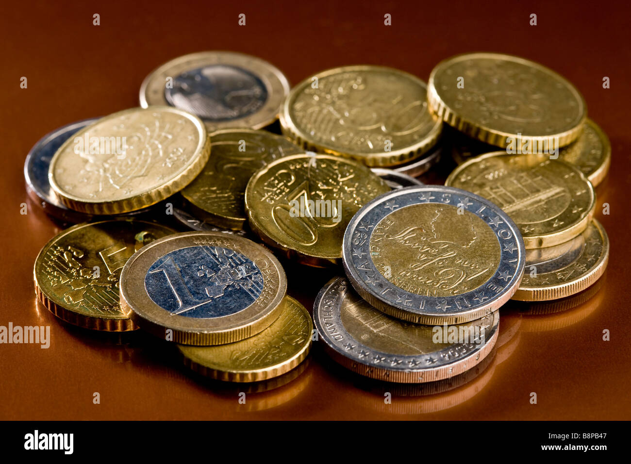 Mucchio di monete Foto Stock