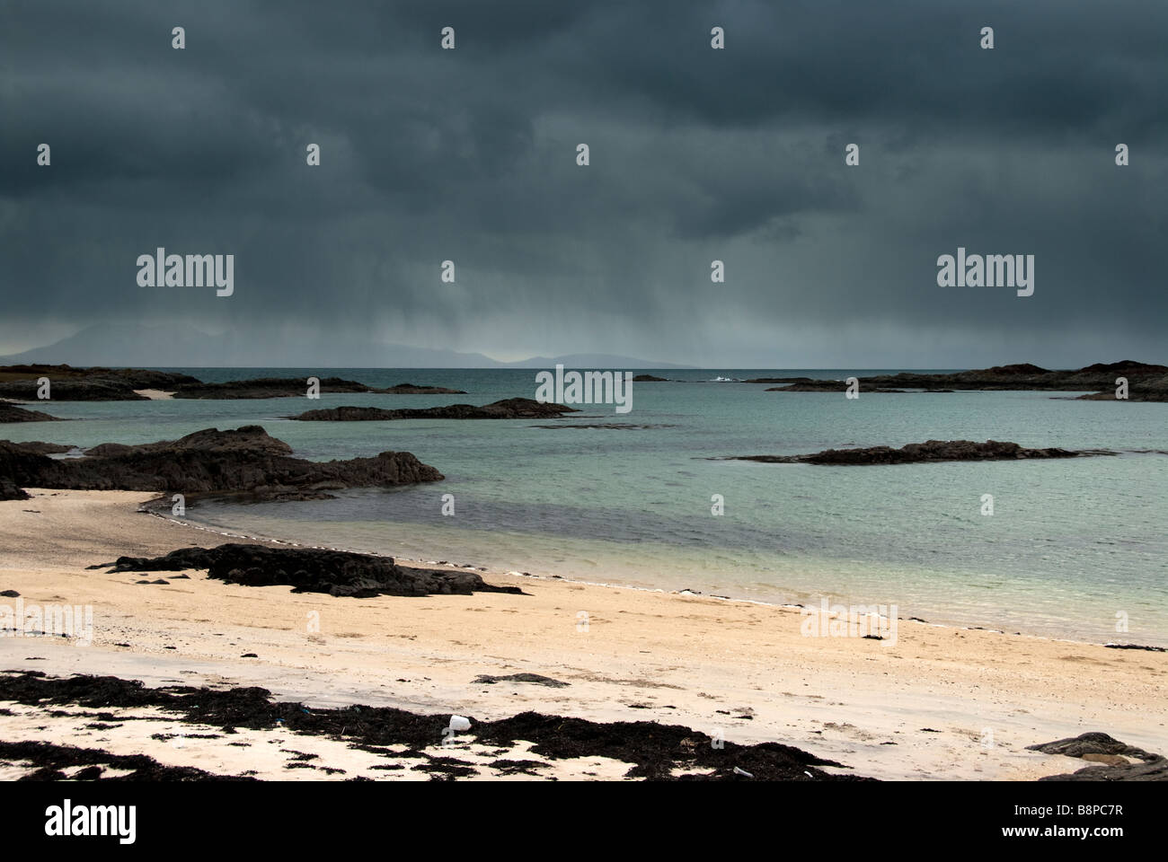 Arisaig spiaggia torna di Keppoch Loch nan Eilean Ceall Ighe Sud Morar costa ovest della Scozia UK Europa Foto Stock