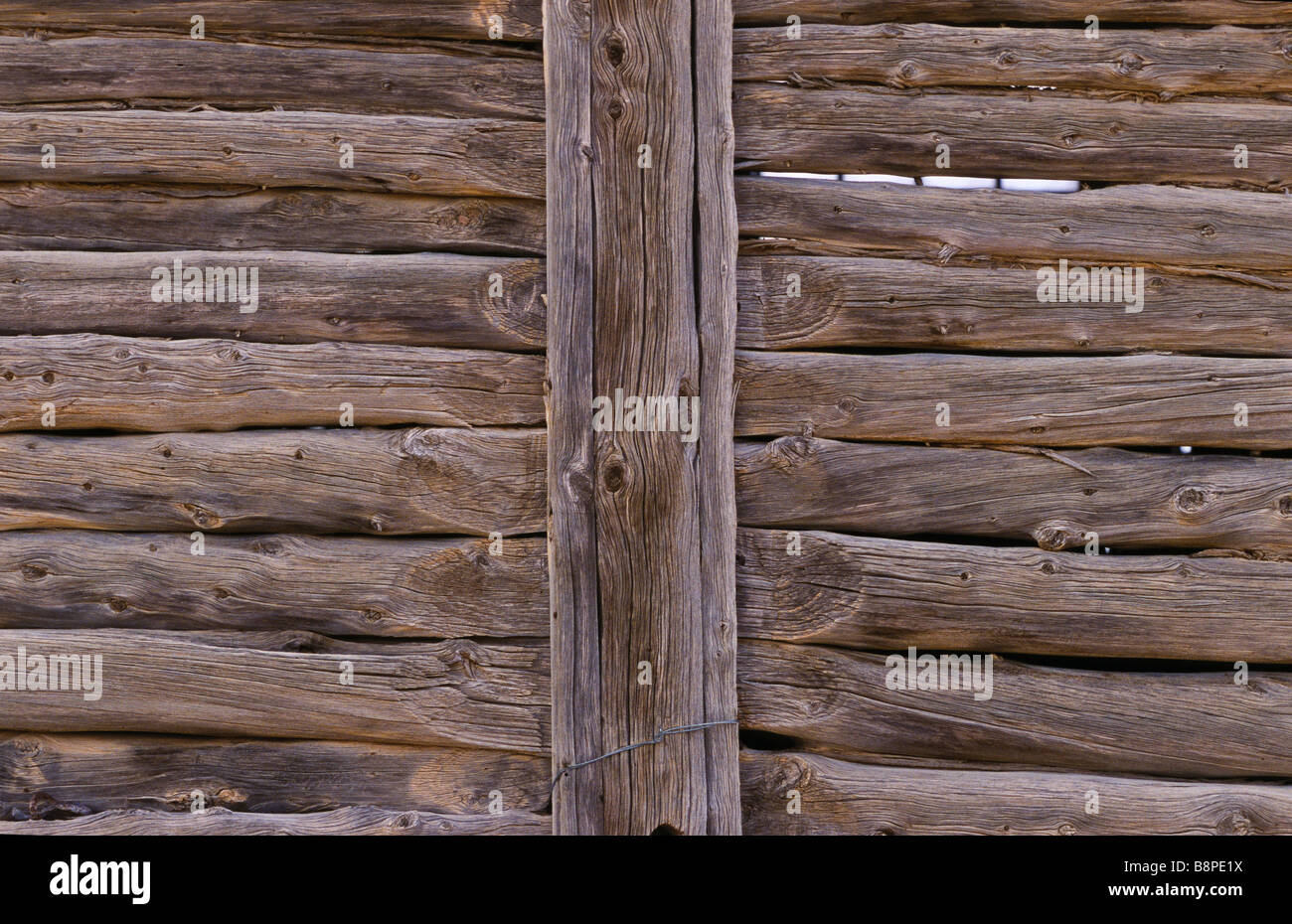 Drop-log costruzione di parete, outback Australia Foto Stock