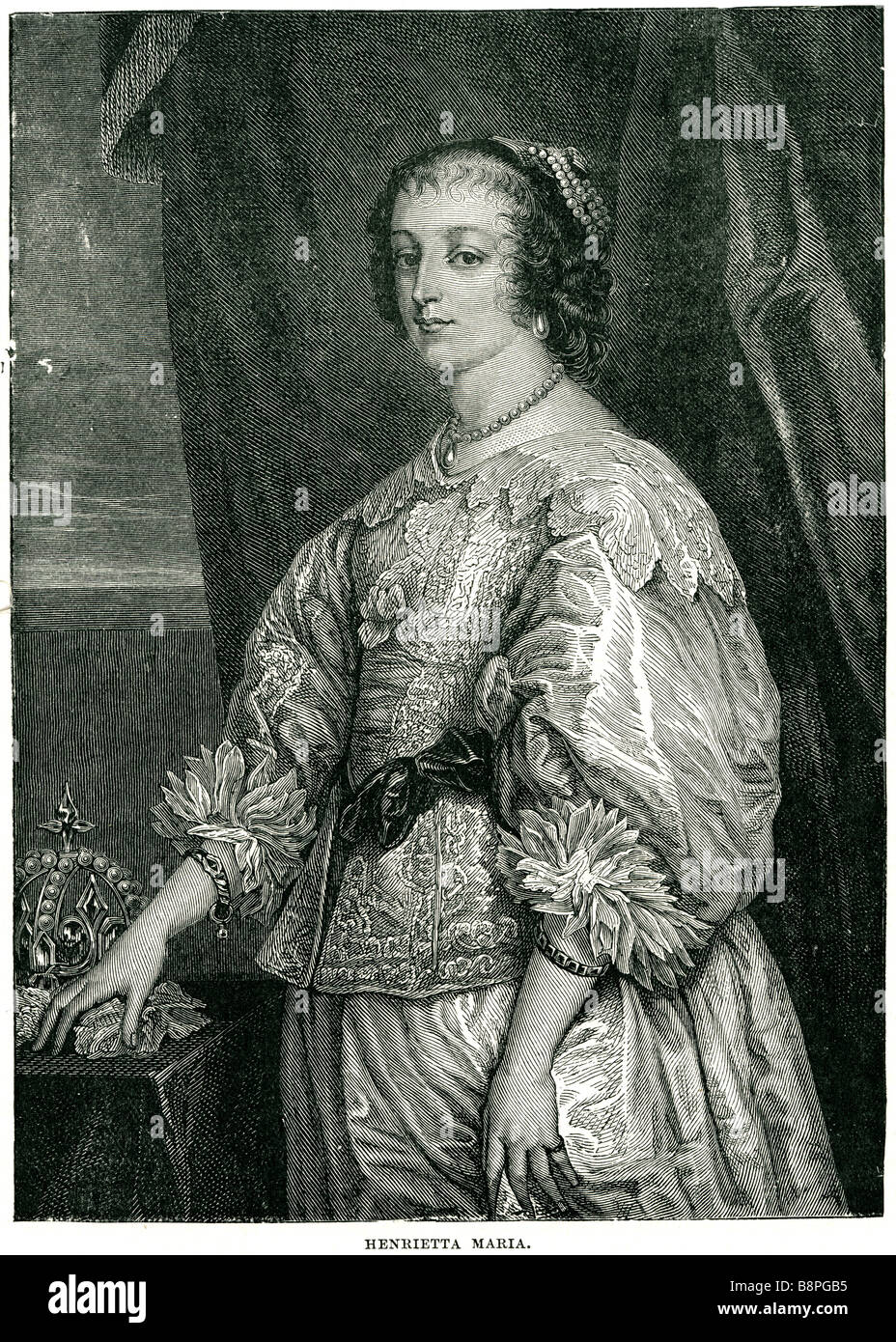 Henrietta Maria (25 novembre 1609 - 10 settembre 1669), fu principessa di Francia e regina consorte di Inghilterra, Scozia e Irelan Foto Stock