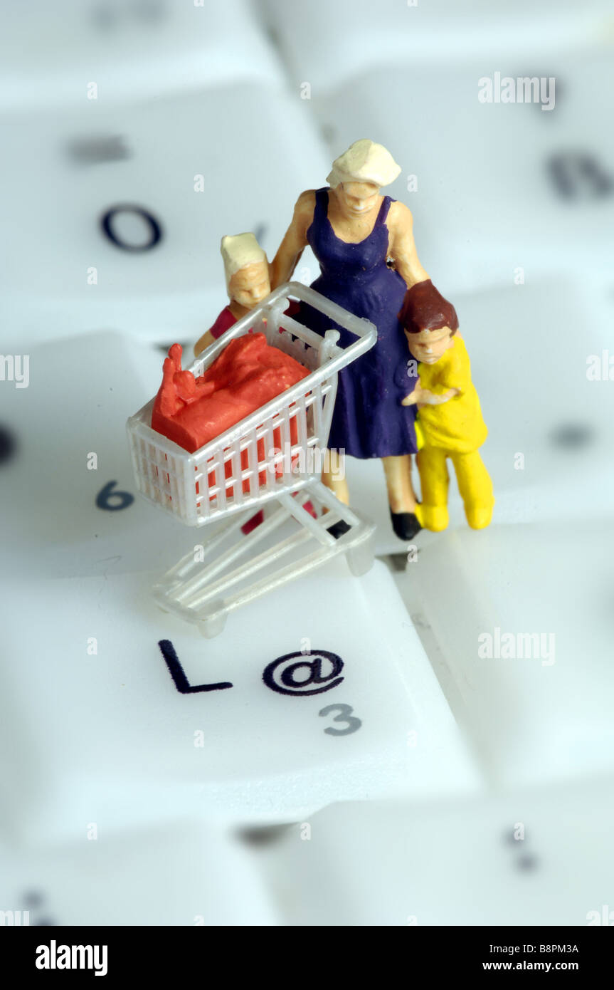 Simbolo per computer online shopping Foto Stock