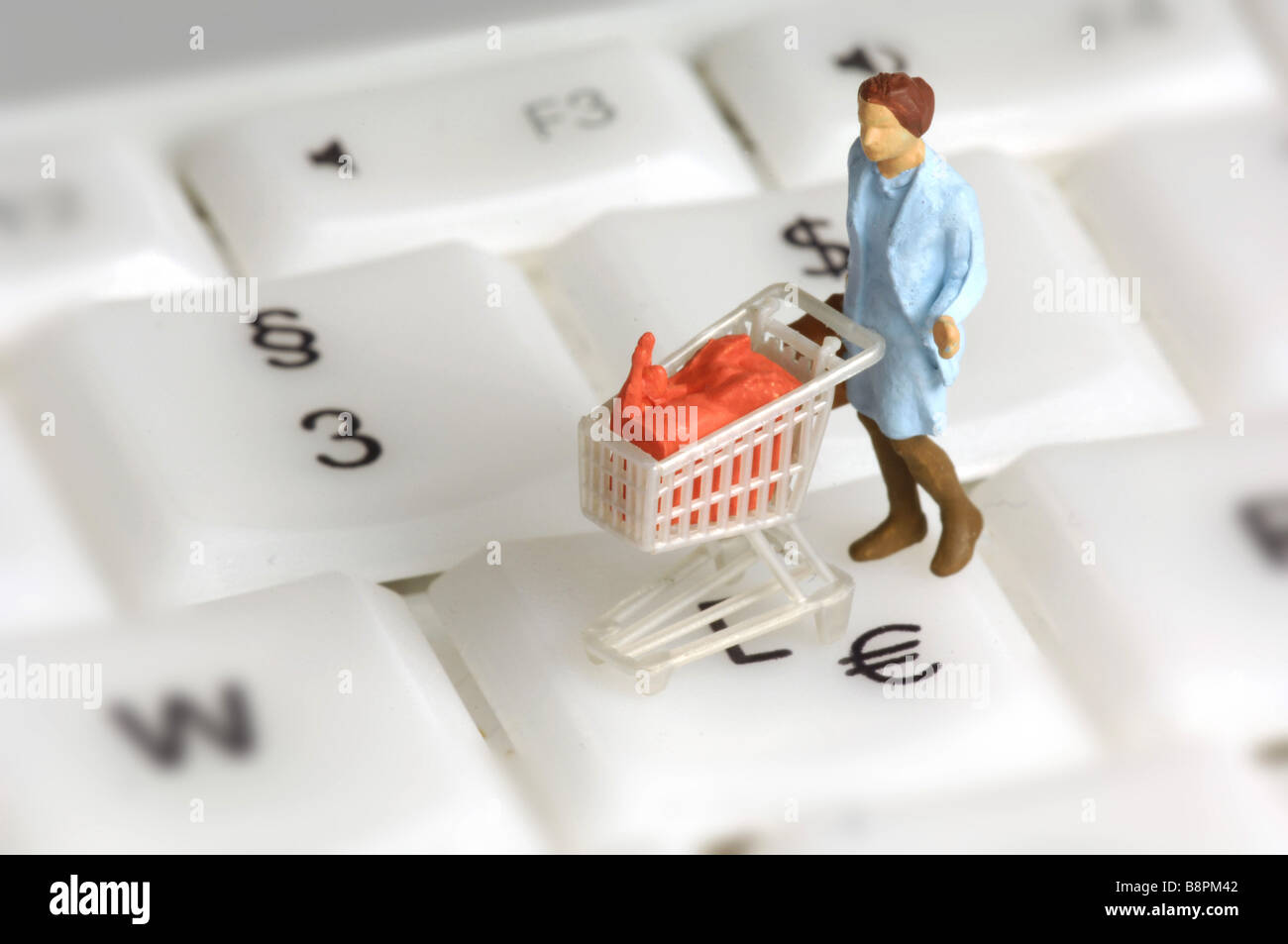 Simbolo per computer online shopping Foto Stock