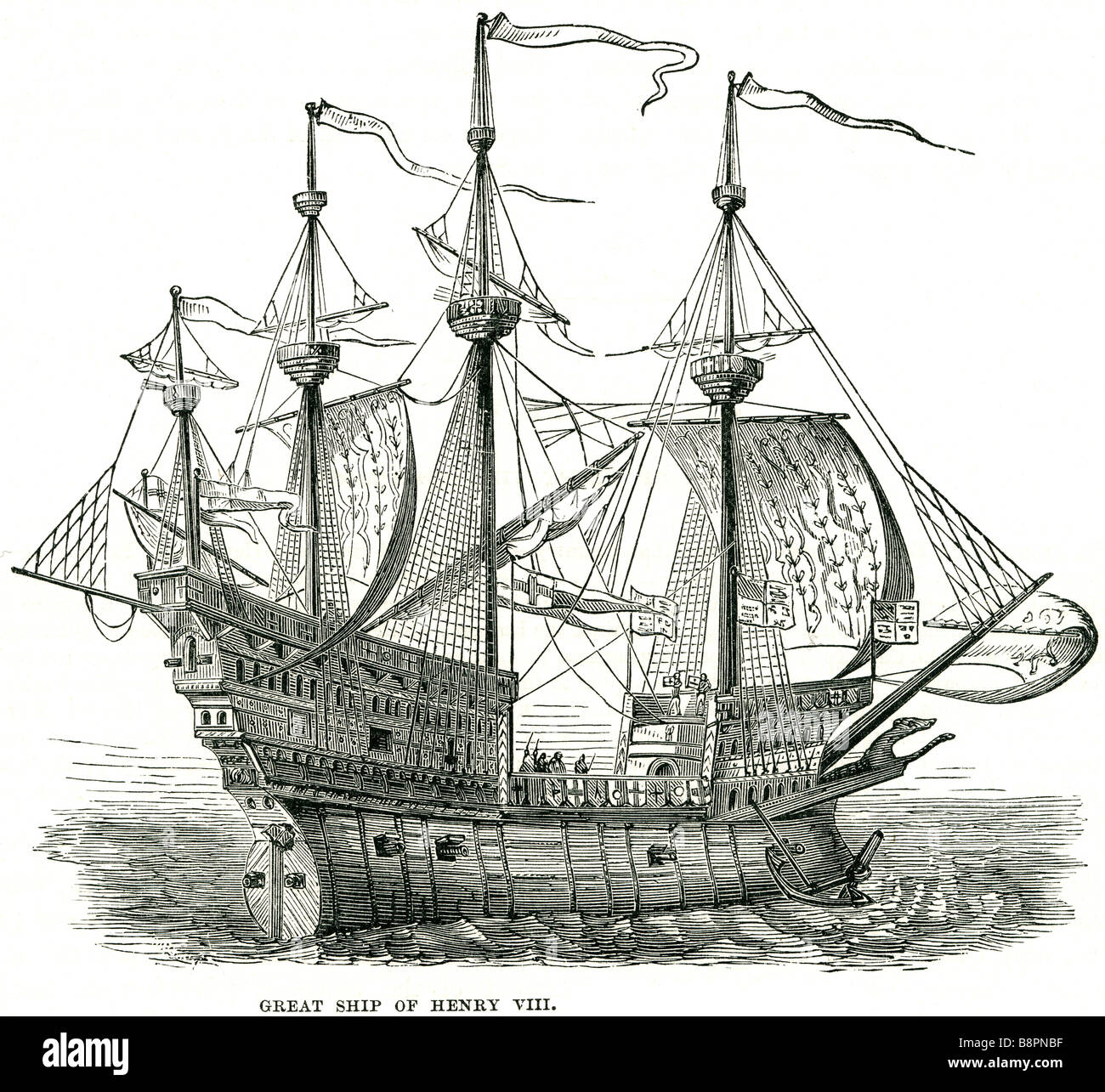 Grande nave Henry VIII Mary Rose Grâce à Dieu grazia Dieu Navy Foto Stock