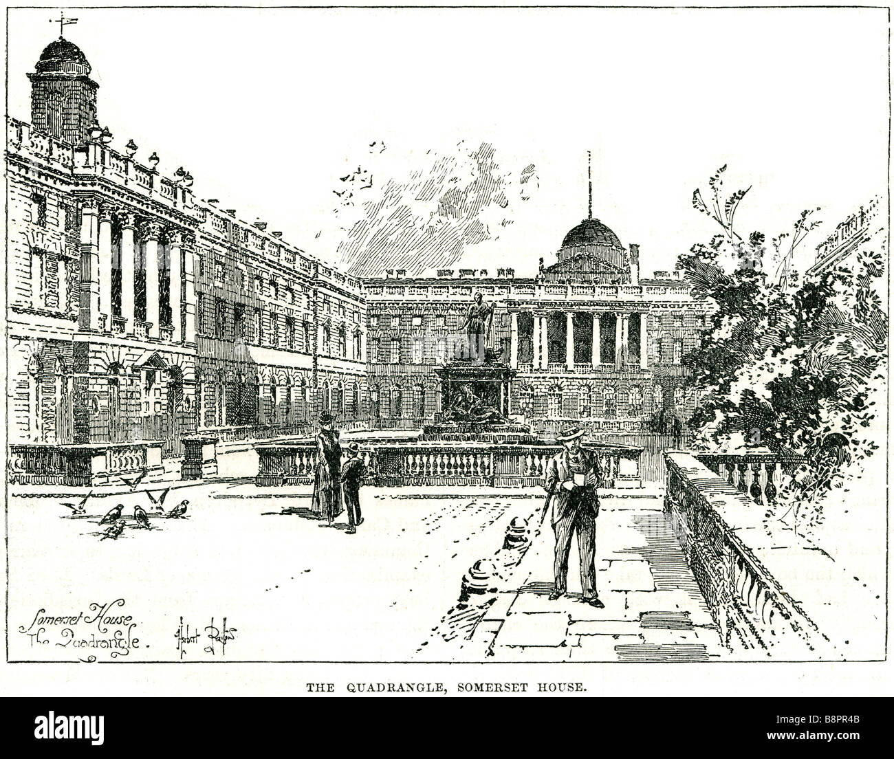 Un quadrangolo somerset house 1869 central London Thames di Fiume neoclassica Sir William Chambers Foto Stock