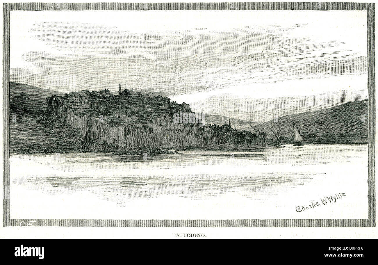 Dulcigno Ulcinj Montenegro indipendenza Congresso 1878 Trattato di Berlino Foto Stock