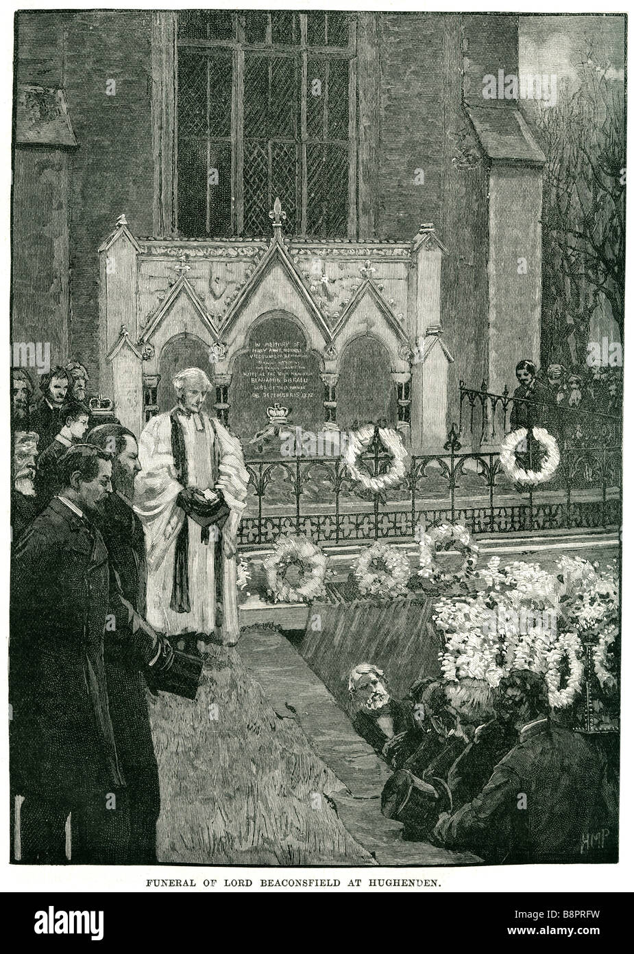 Funerale signore beaconsfield hughenden Benjamin Disraeli 1804 1881 conservatore britannico più figura letteraria Foto Stock