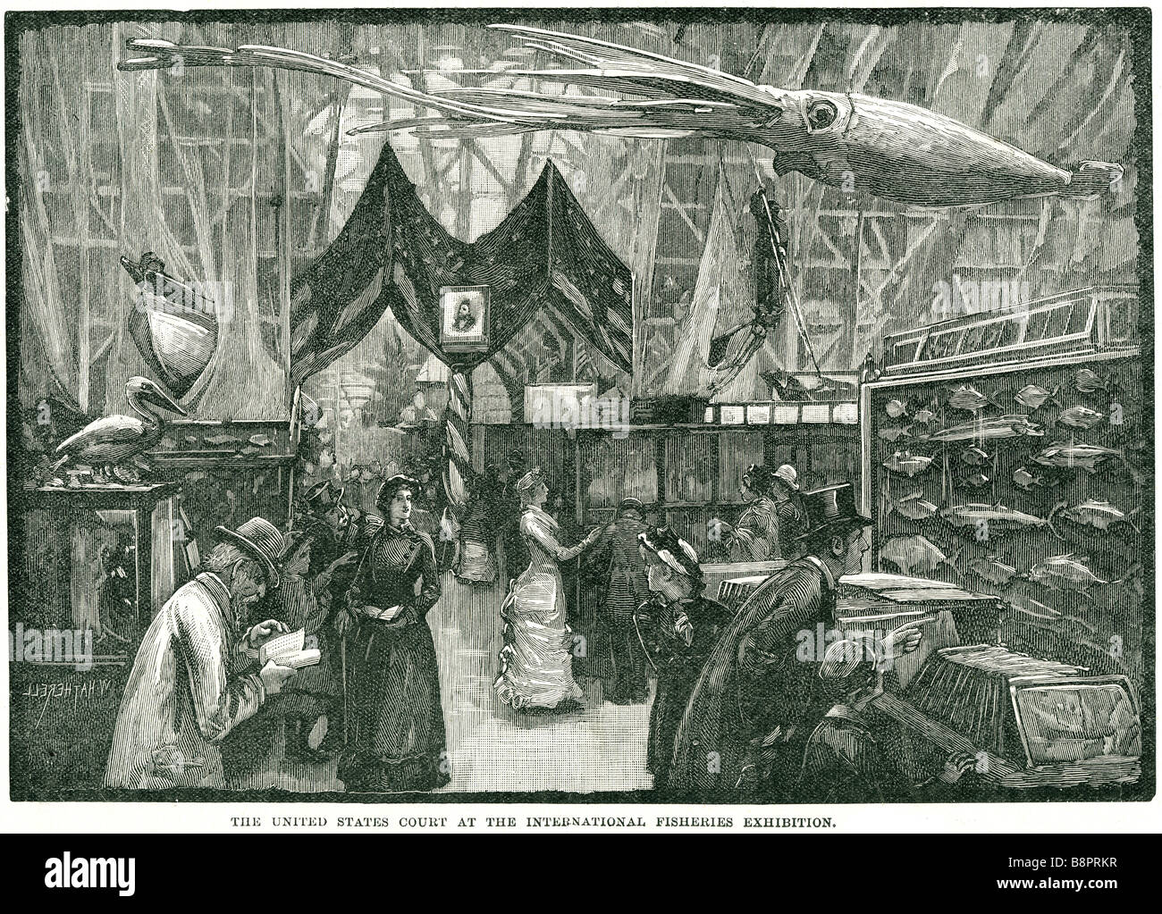 Stati Uniti corte grande pesca internazionale mostra 12 Maggio 1883 Foto Stock