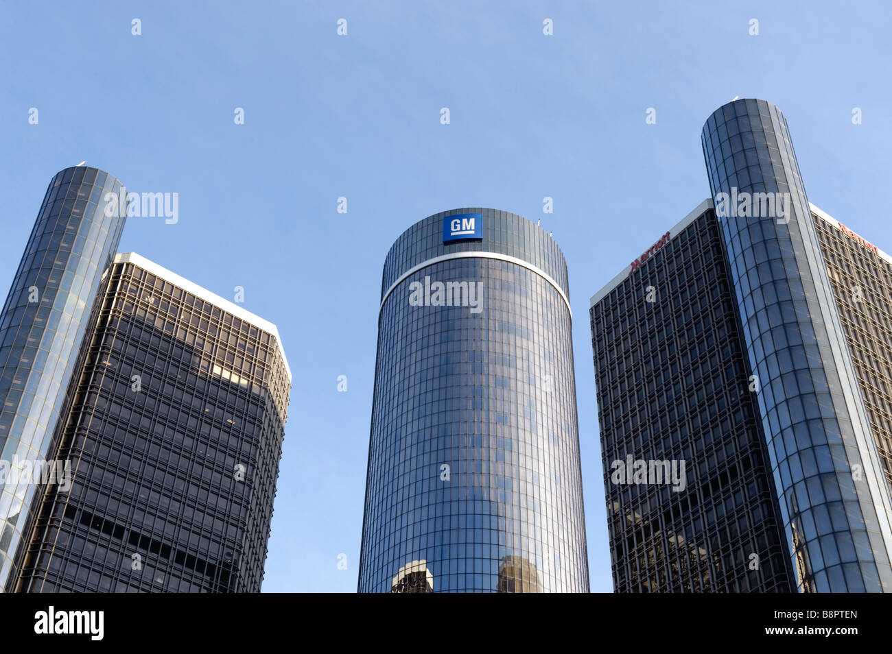 General Motors World Headquarters presso il Renaissance Center di Detroit Michigan STATI UNITI Foto Stock