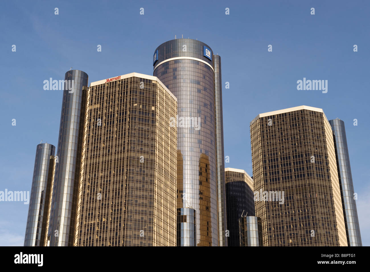 General Motors World Headquarters presso il Renaissance Center di Detroit Michigan STATI UNITI Foto Stock