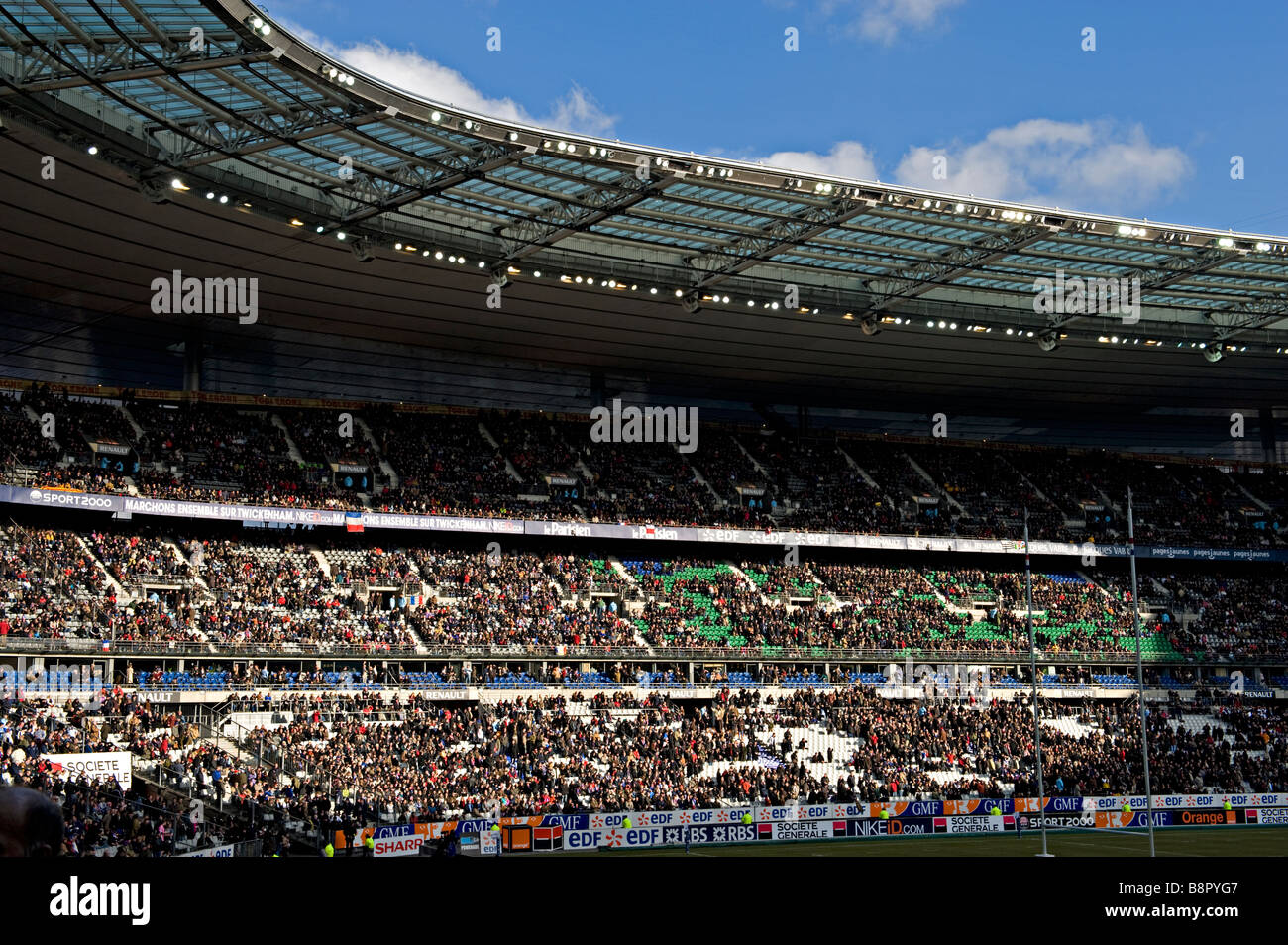 Stade de France durante il 2009 6 Nazioni di rugby match tra Scozia e Francia Foto Stock