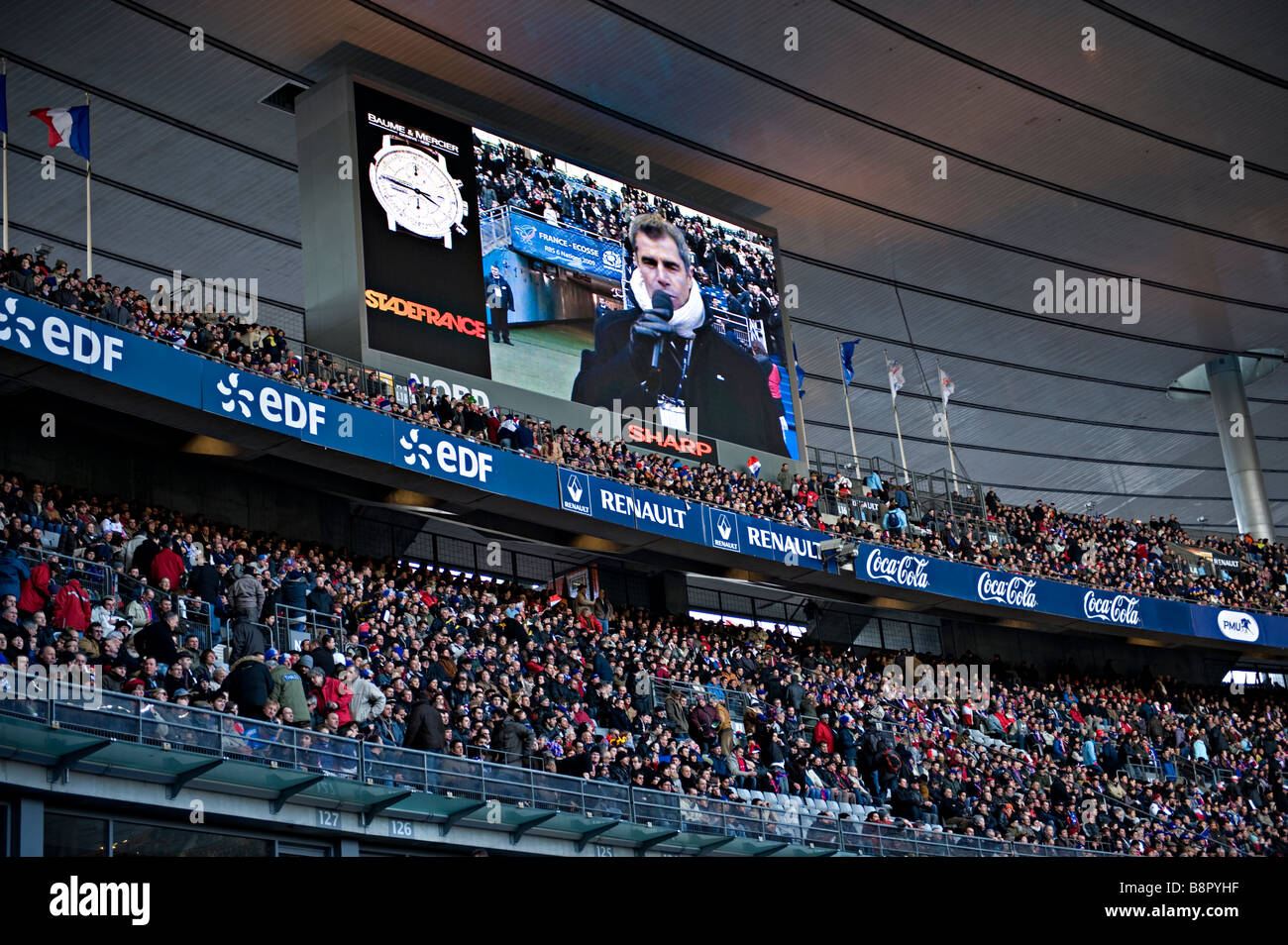 Stade de France durante il 2009 6 Nazioni di rugby match tra Scozia e Francia Foto Stock
