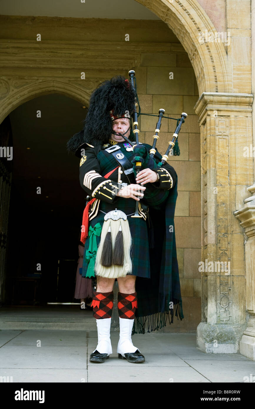 Scottish highland Piper Foto Stock