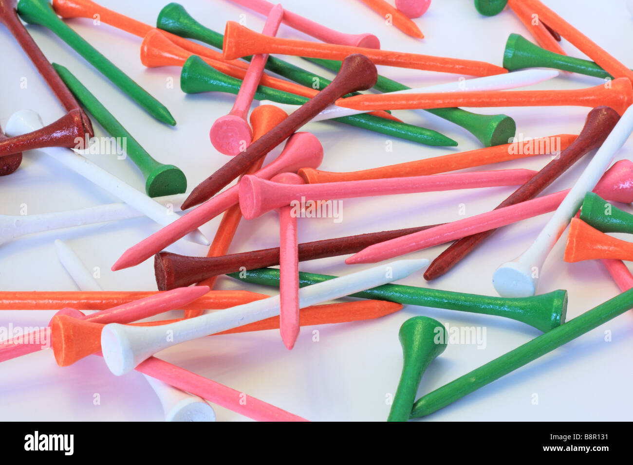 Multi-colore di golf tees Foto Stock