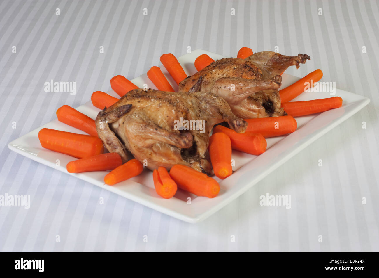 Foto di arrosto Cornish game galline Foto Stock