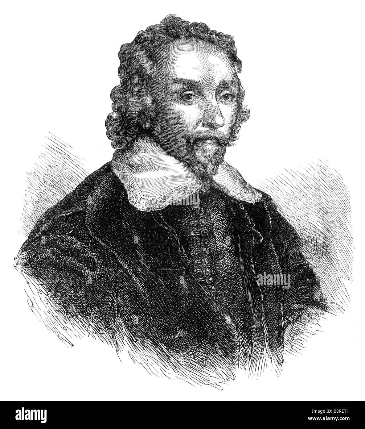 Dr William Harvey 1578-1657; medico inglese che è stato il primo a descrivere completamente e in dettaglio la circolazione sistemica di sangue intorno al corpo Foto Stock