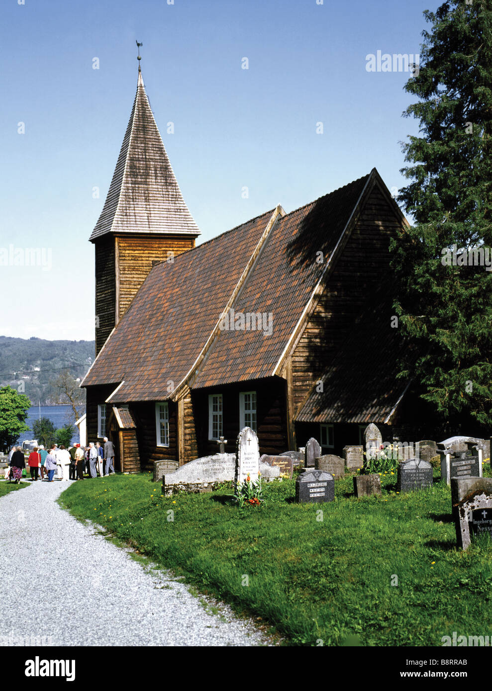 Chiesa Hamre, Osterøy (Bergen, Norvegia Foto Stock