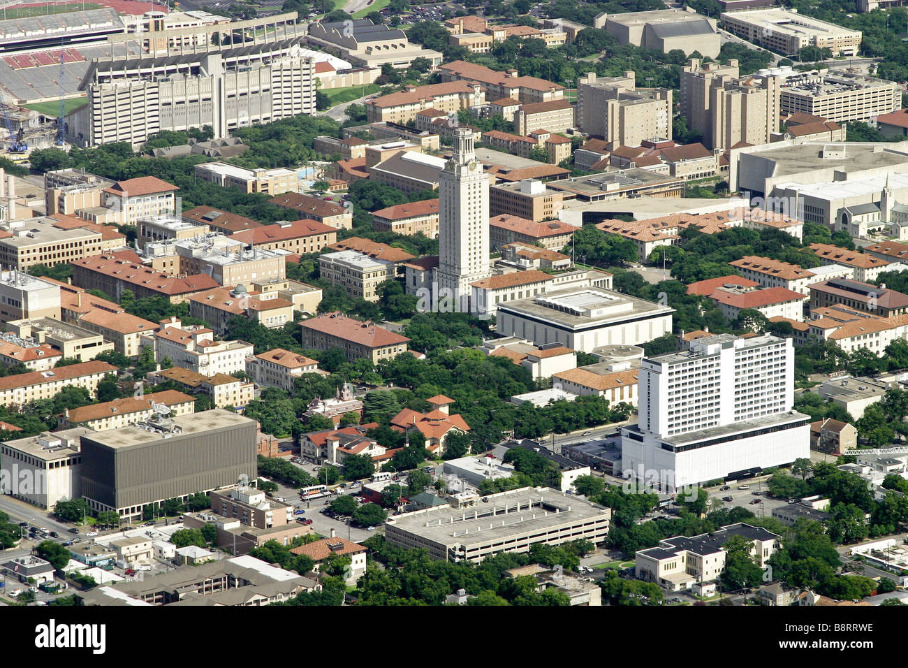 University of Texas Campus vista aerea Foto Stock