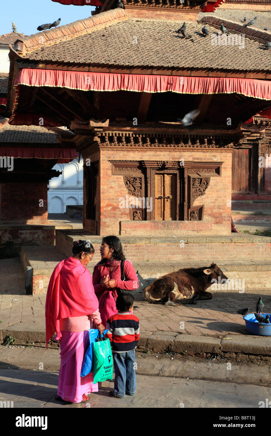 Il Nepal Kathmandu Durbar Square Vasudeva Kamalaja tempio Foto Stock