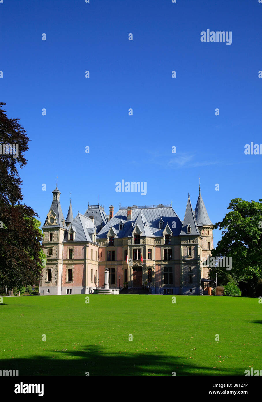 Chateau Schadau presso il lago di Thun il cantone di Berna Svizzera Thunersee Foto Stock