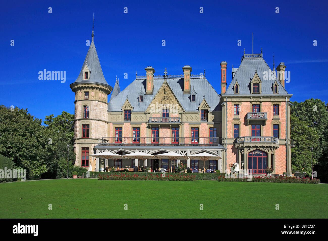 Chateau Schadau presso il lago di Thun il cantone di Berna Svizzera Thunersee Foto Stock