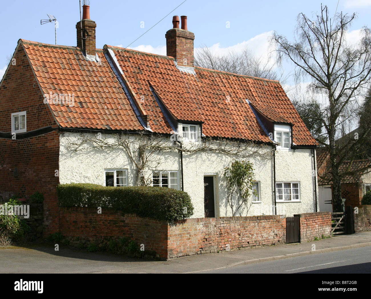 Cottage tradizionale nel villaggio di Woodborough, Nottinghamshire, England, Regno Unito Foto Stock